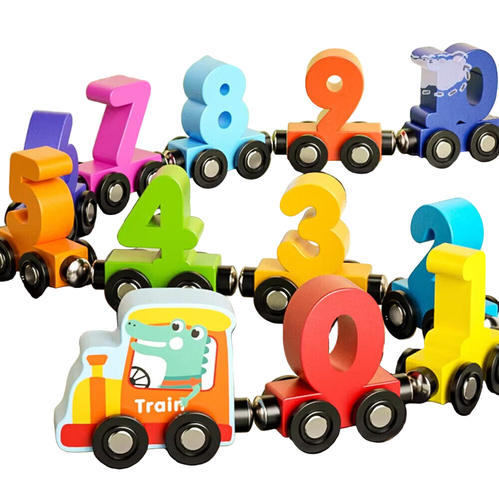 Wooden Magnetic Train with Numbers - Learn, Play, and Imagine!