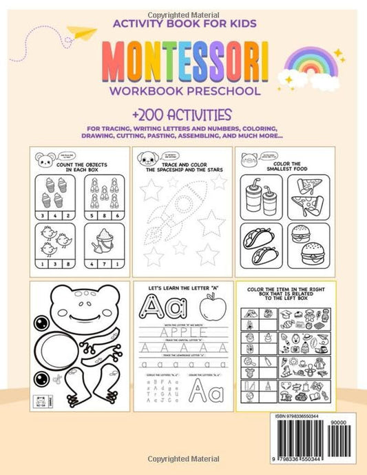 Montessori Workbook Preschool - 200 Activities for Kids