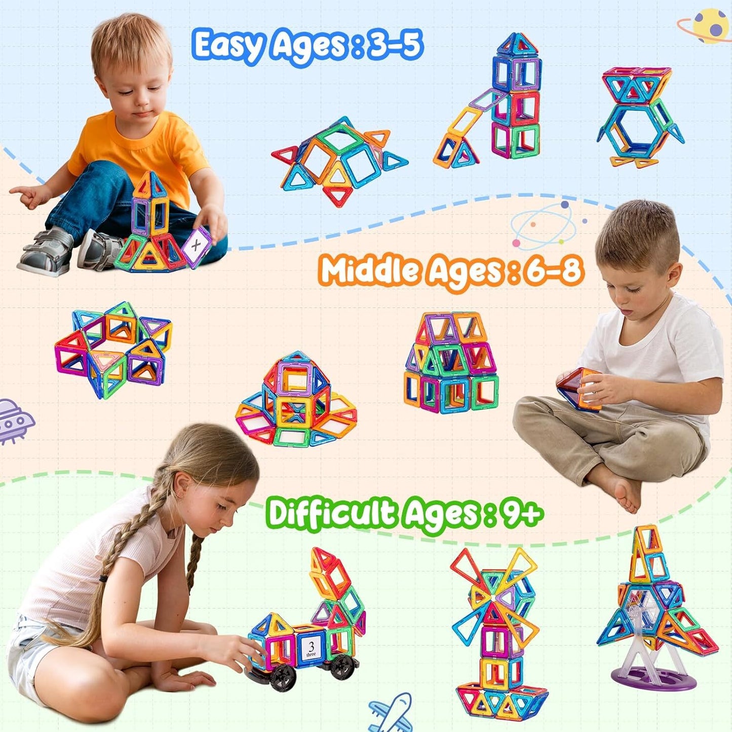 3D Magnetic Construction Kit (105 Pc) - Spark Creativity & Learning!