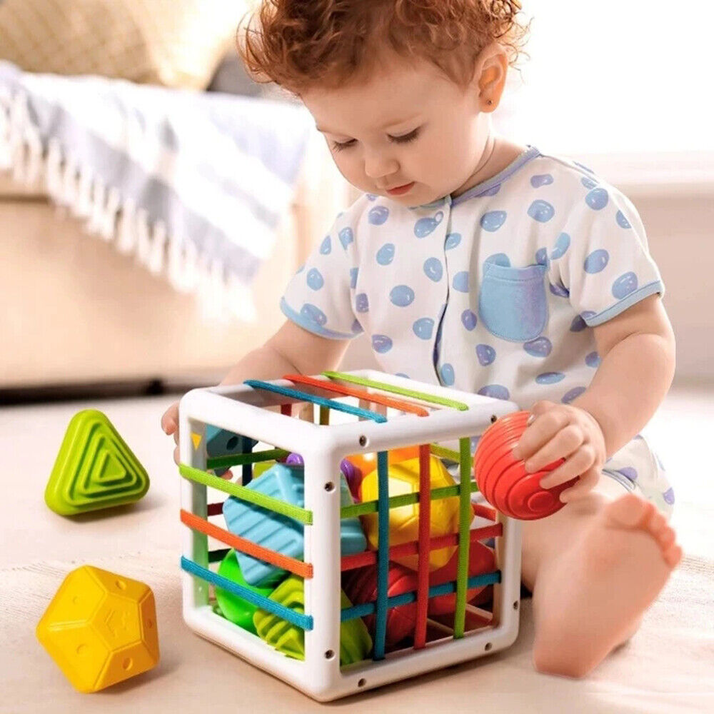 Soft Sorting Cube for Little Learners - Tactile Fun for Tiny Hands!