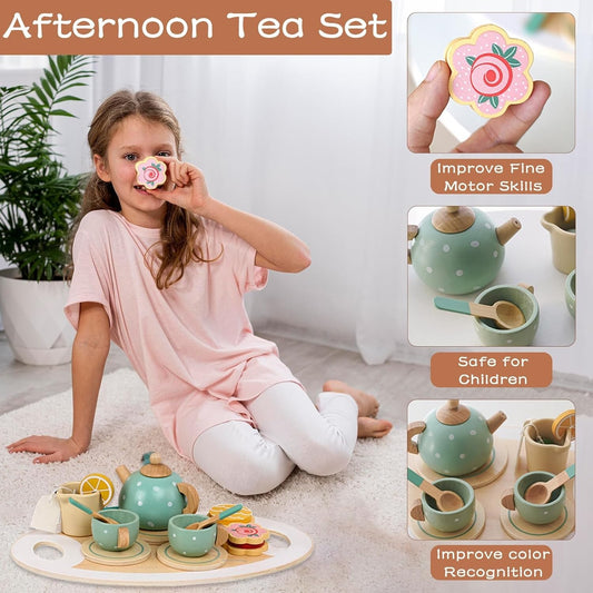 Wooden Tea Party Set – Imaginative Fun for Little Hosts!