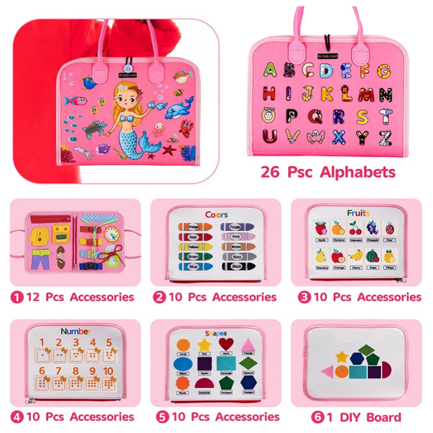 Montessori Busy Board & Quiet Book – Learn & Play On-the-Go