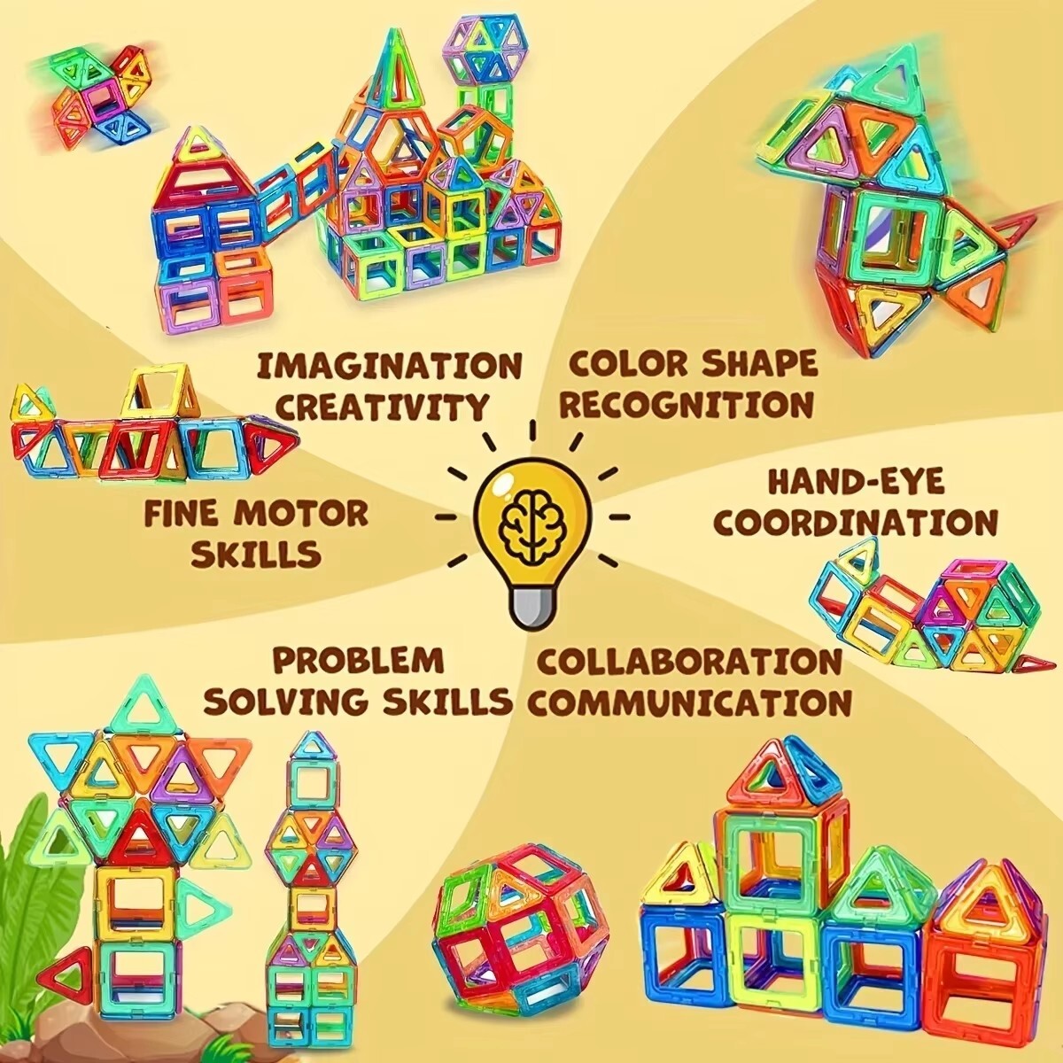 3D Magnetic Construction Kit (105 Pc) - Spark Creativity & Learning!