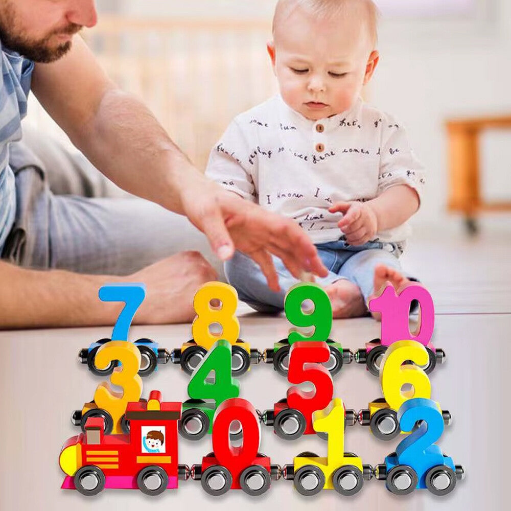 Wooden Magnetic Train with Numbers - Learn, Play, and Imagine!