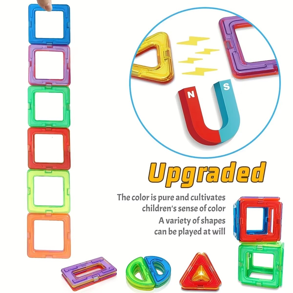 3D Magnetic Construction Kit (105 Pc) - Spark Creativity & Learning!