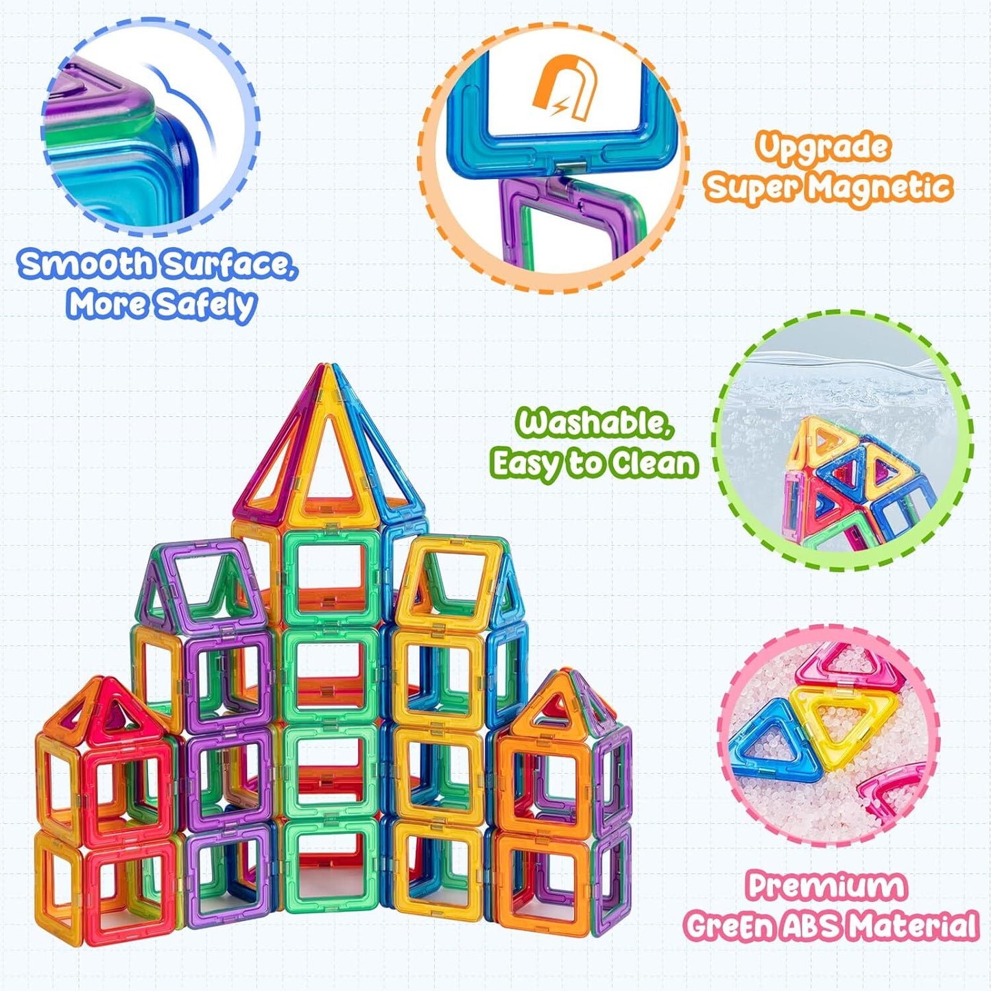 3D Magnetic Construction Kit (105 Pc) - Spark Creativity & Learning!