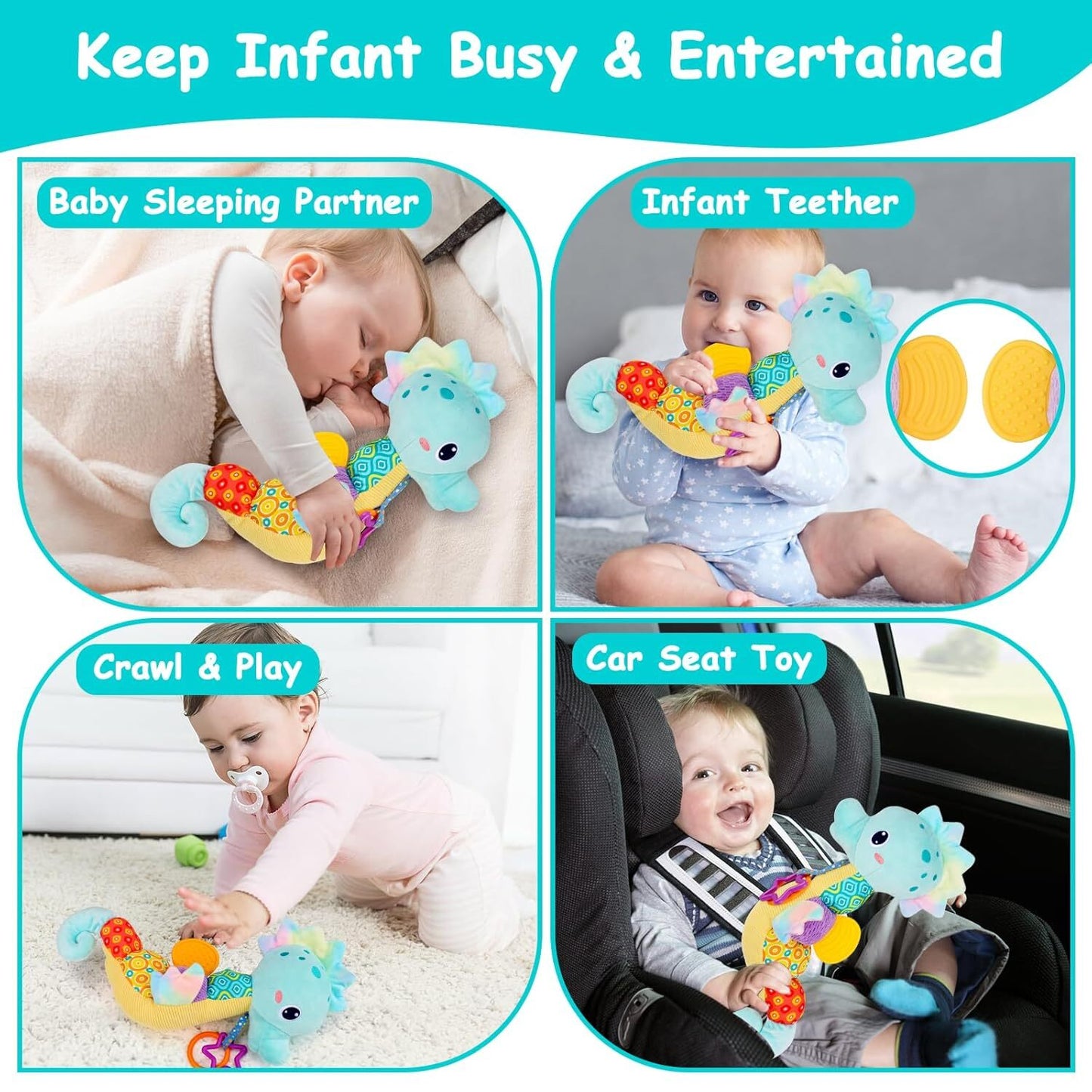 Seahorse Sensory Musical Plush Toy - A Magical Companion for Baby's Sensory Adventure!