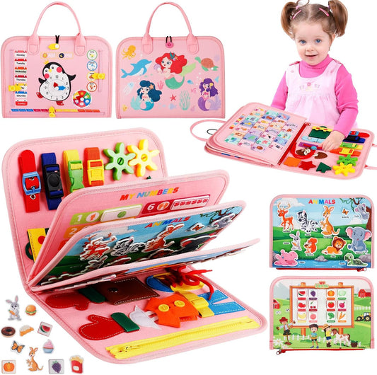 Montessori Busy Board & Quiet Book – Learn & Play On-the-Go