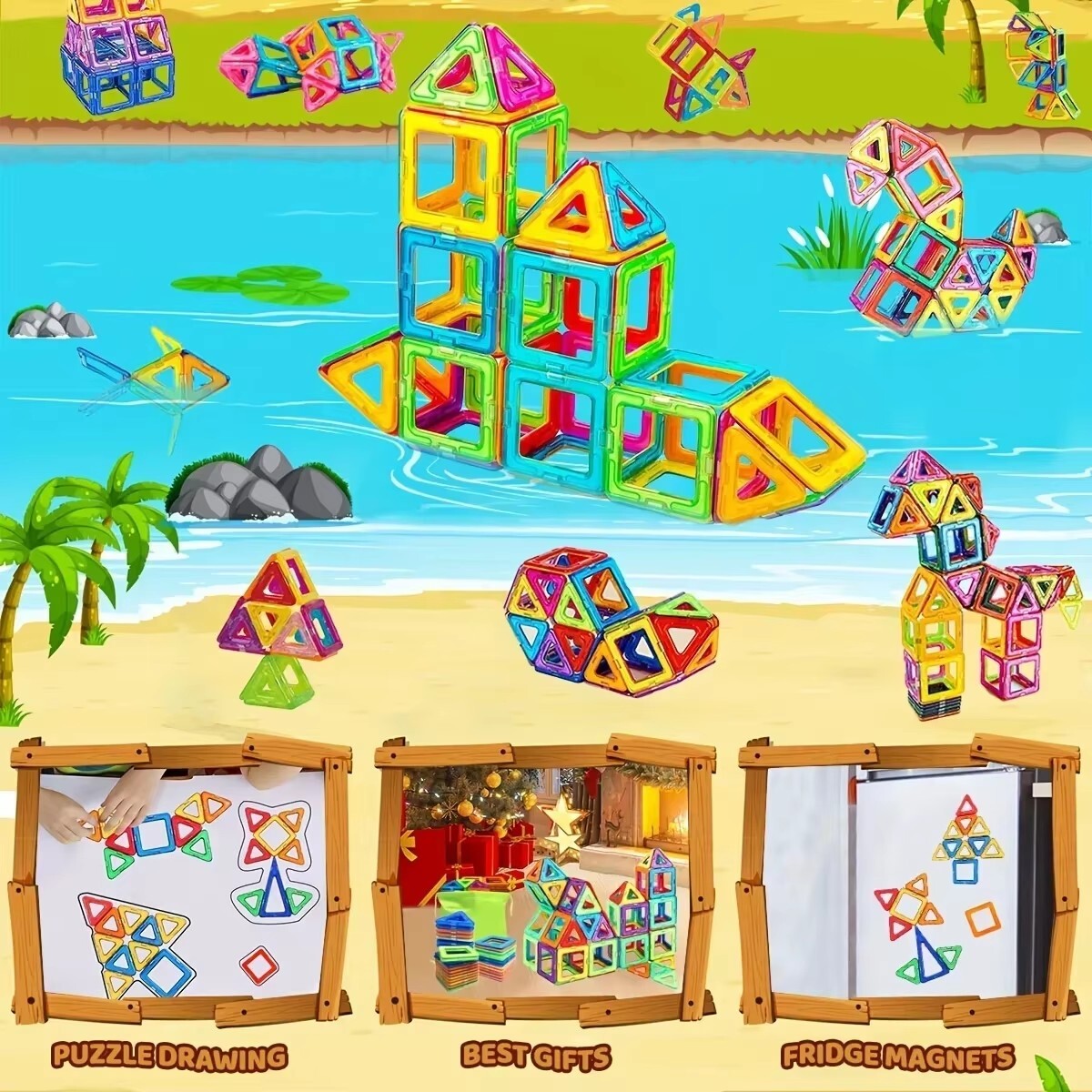 3D Magnetic Construction Kit (105 Pc) - Spark Creativity & Learning!