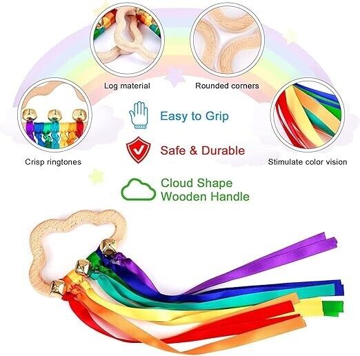Dance, Twirl, and Learn with the Rainbow Hand Ribbon Kites!