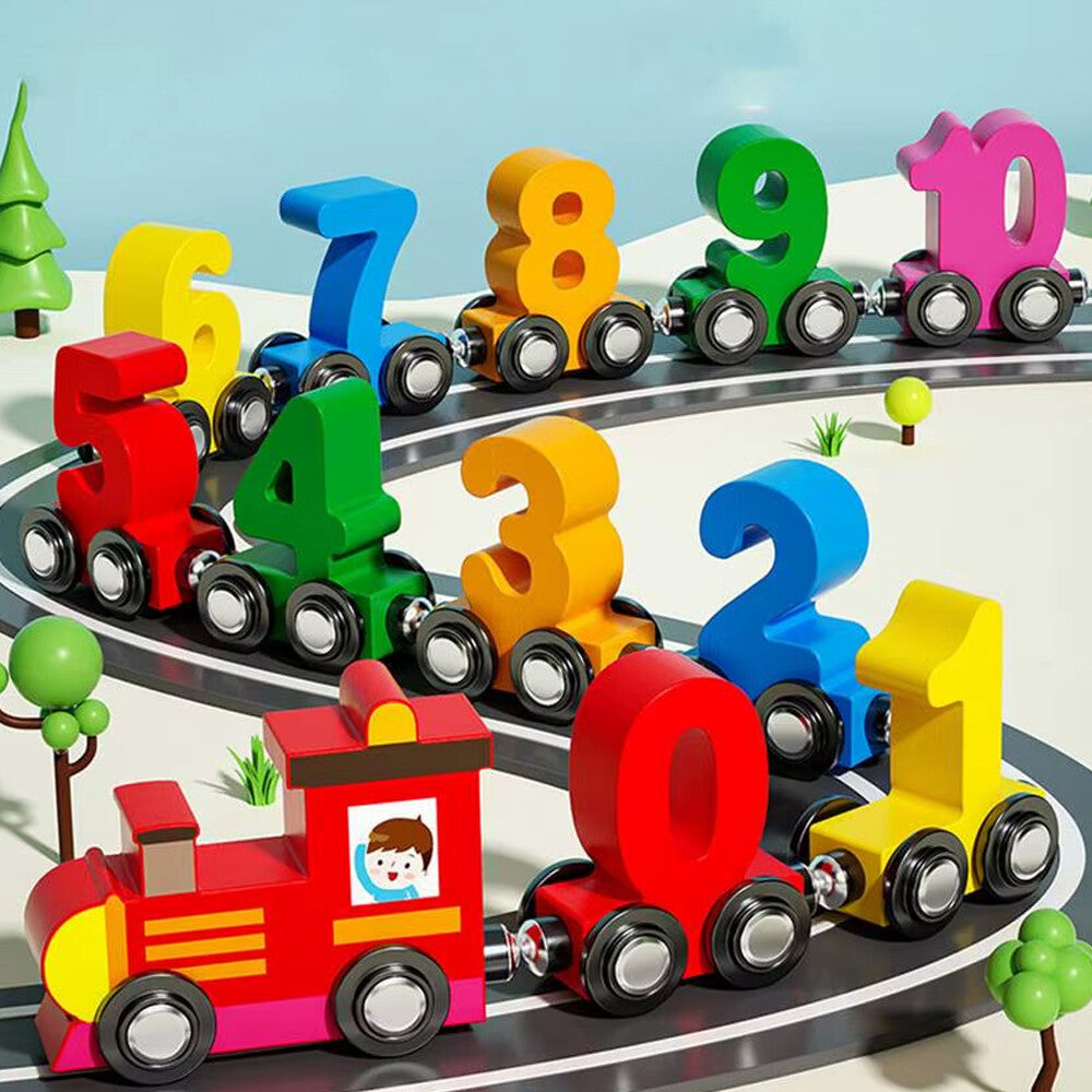 Wooden Magnetic Train with Numbers - Learn, Play, and Imagine!