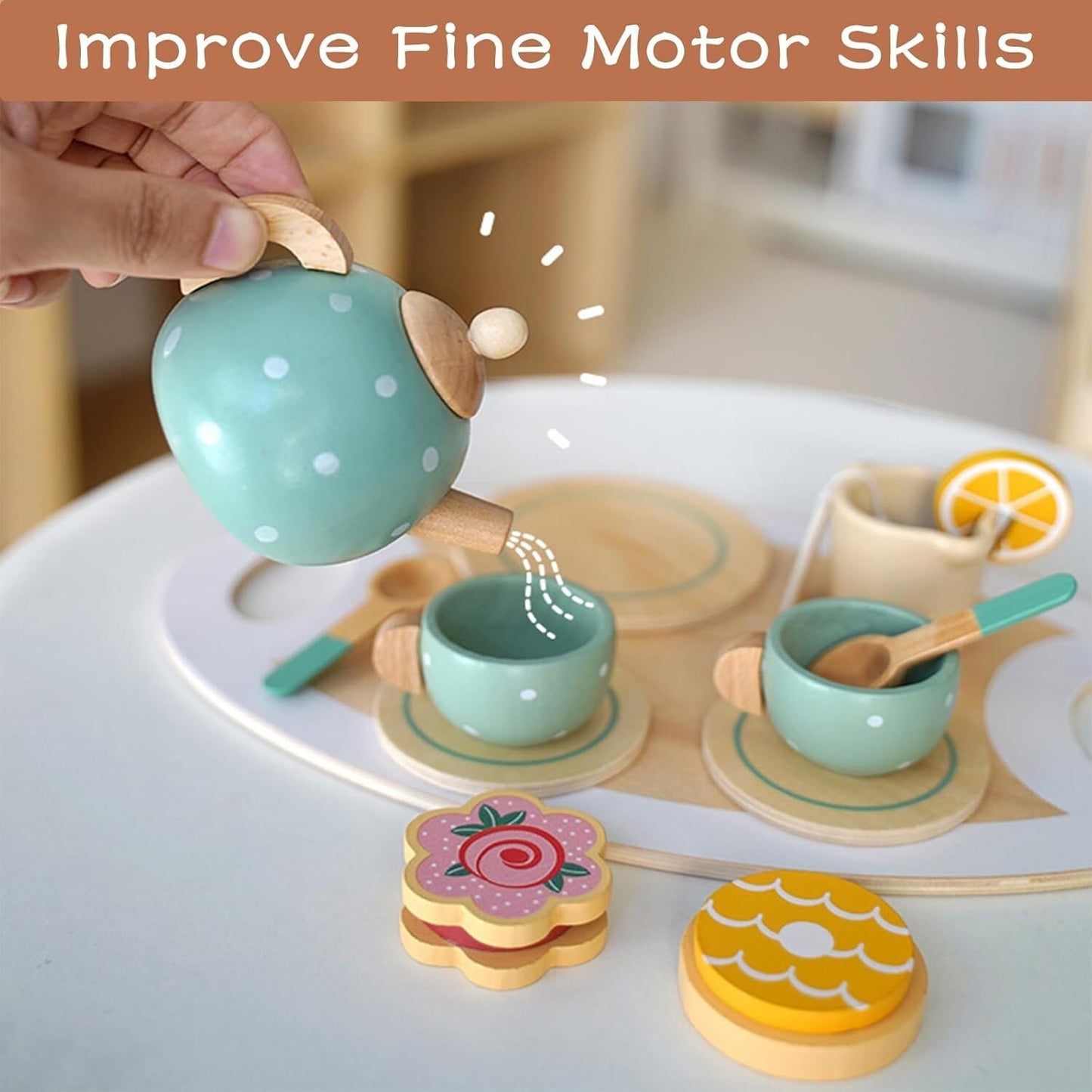 Wooden Tea Party Set – Imaginative Fun for Little Hosts!