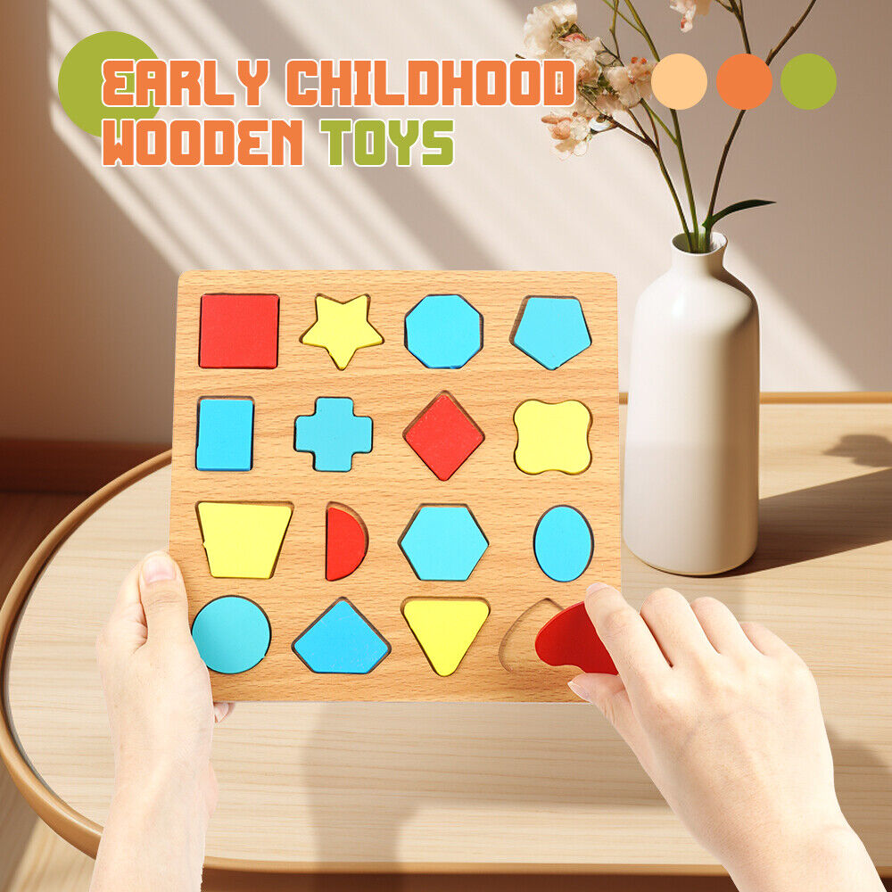 3-in-1 Wooden Educational Puzzle – ABC, Numbers & Shapes - Fun that Educates!