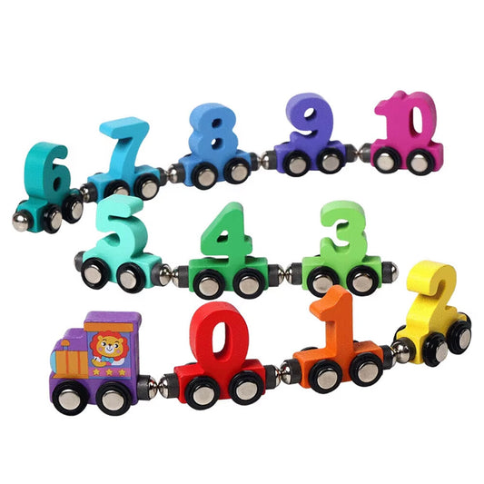Wooden Magnetic Train with Numbers - Learn, Play, and Imagine!