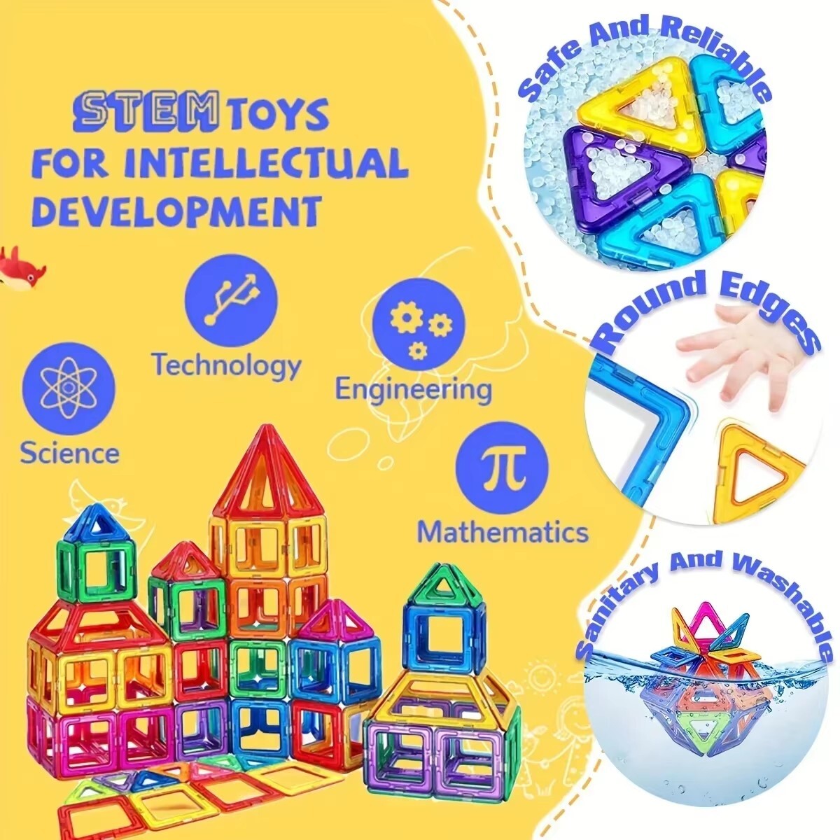 3D Magnetic Construction Kit (105 Pc) - Spark Creativity & Learning!