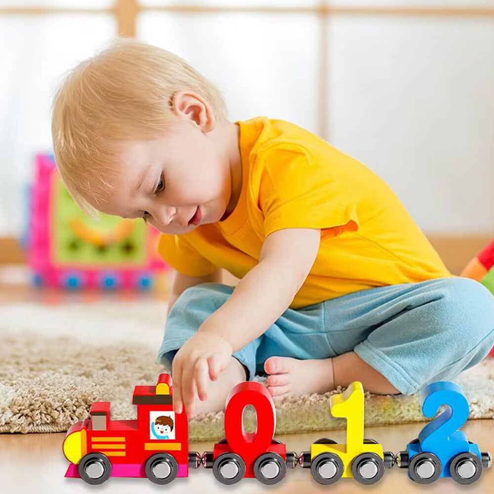 Wooden Magnetic Train with Numbers - Learn, Play, and Imagine!