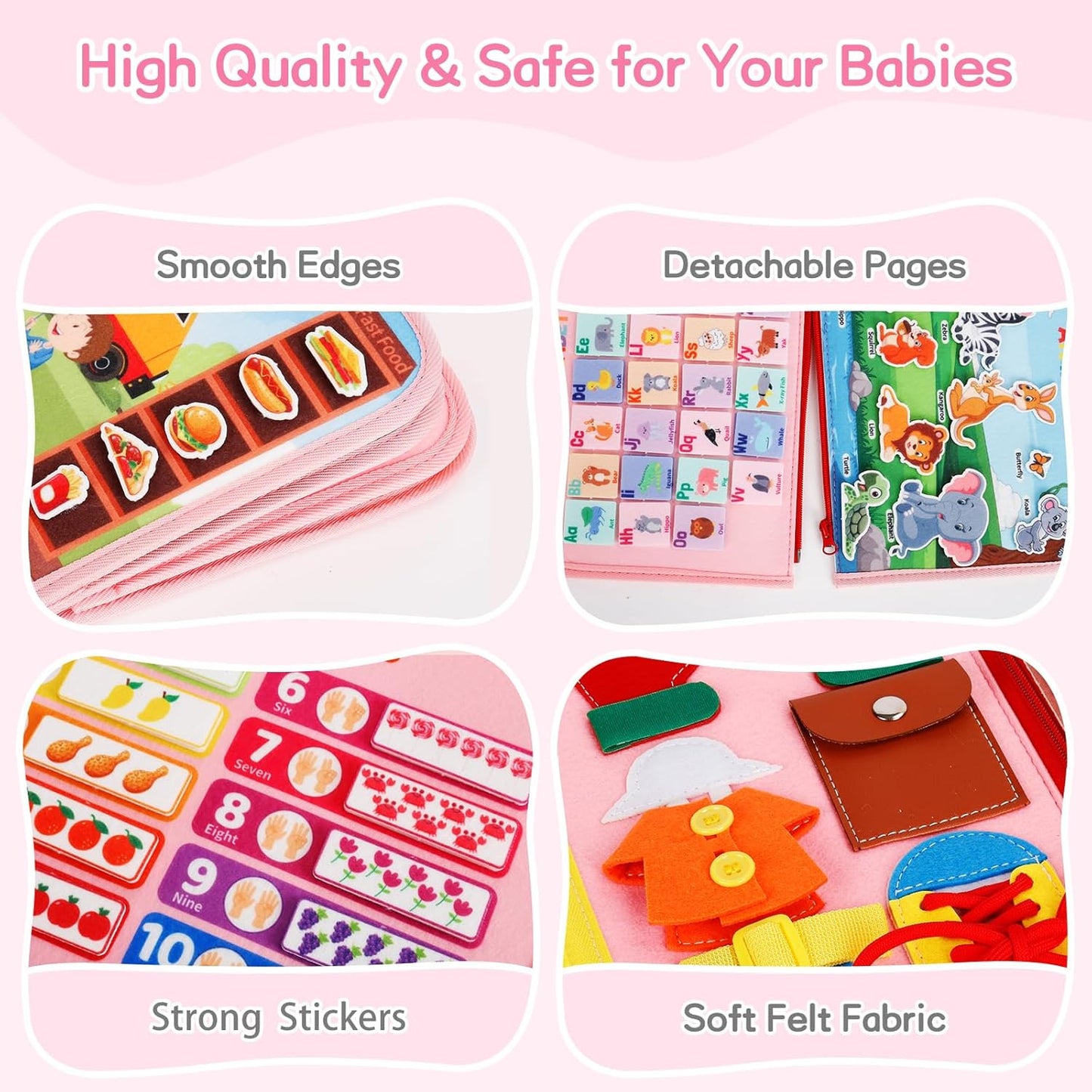 Montessori Busy Board & Quiet Book – Learn & Play On-the-Go