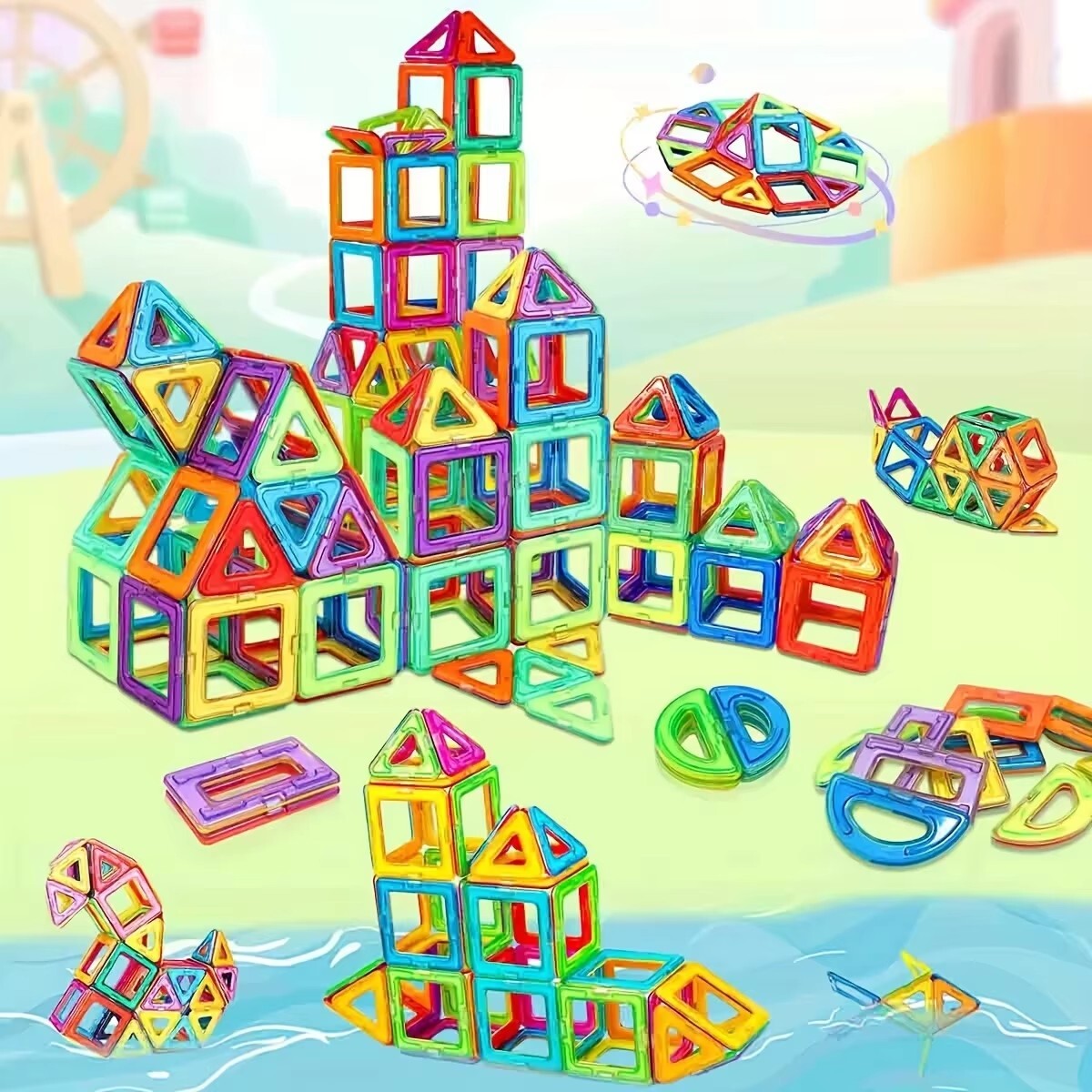 3D Magnetic Construction Kit (105 Pc) - Spark Creativity & Learning!