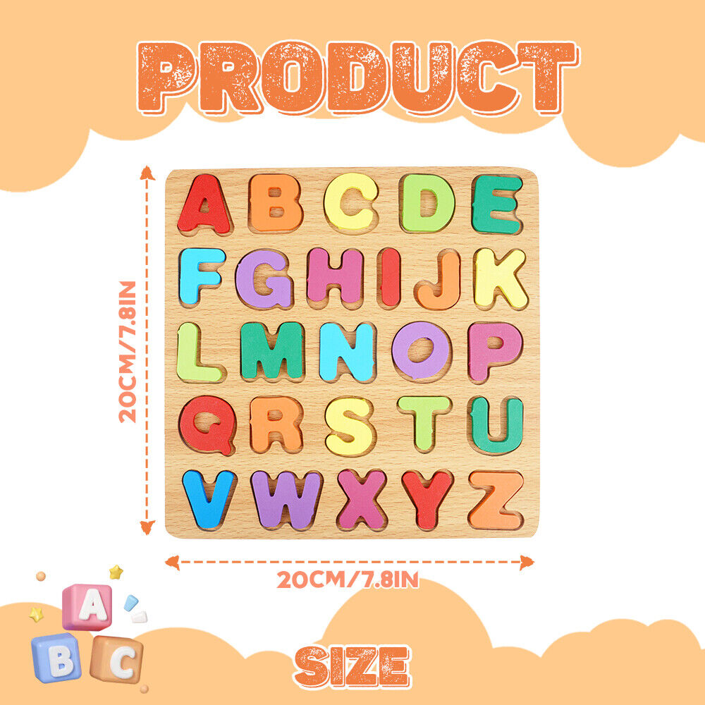 3-in-1 Wooden Educational Puzzle – ABC, Numbers & Shapes - Fun that Educates!