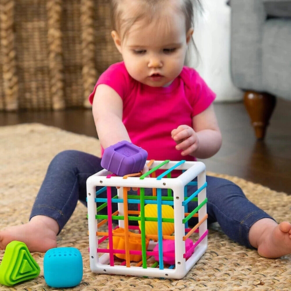 Soft Sorting Cube for Little Learners - Tactile Fun for Tiny Hands!