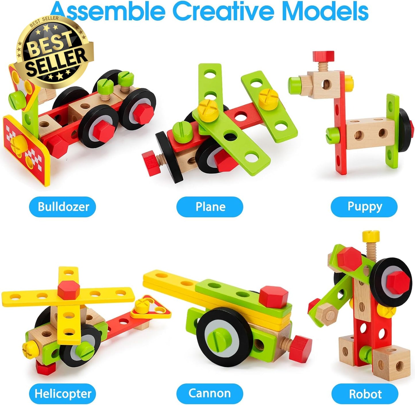 Kids Wooden Tool Set - Construction Kit for Curious Little Builders!