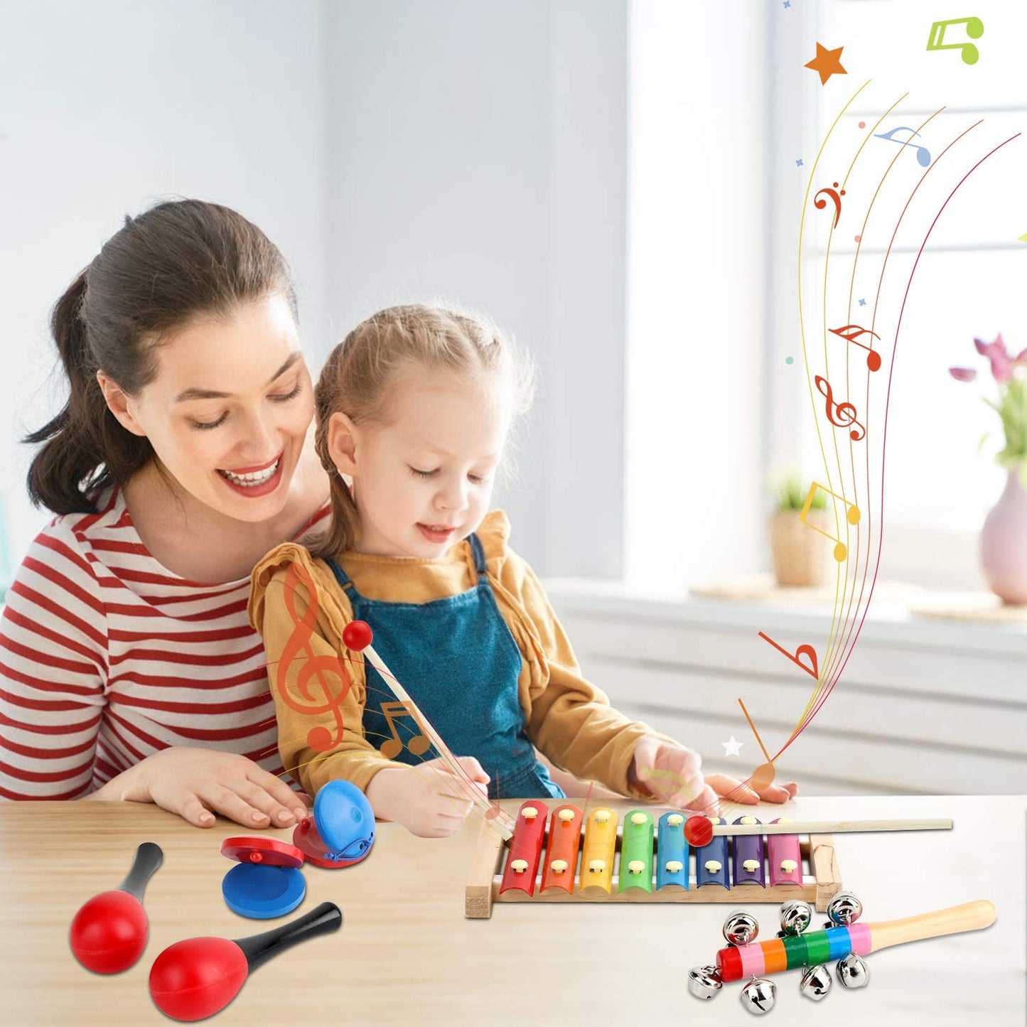 Toddler Wooden Musical Instruments Set - A Symphony of Fun for Little Musicians!