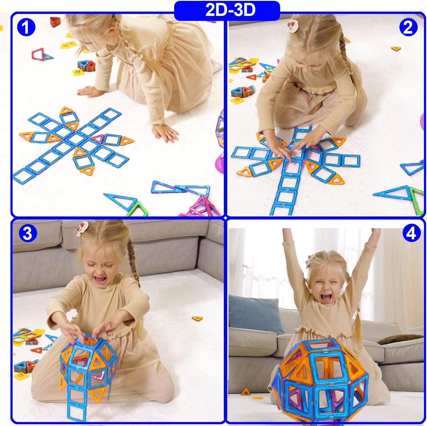 3D Magnetic Construction Kit (105 Pc) - Spark Creativity & Learning!