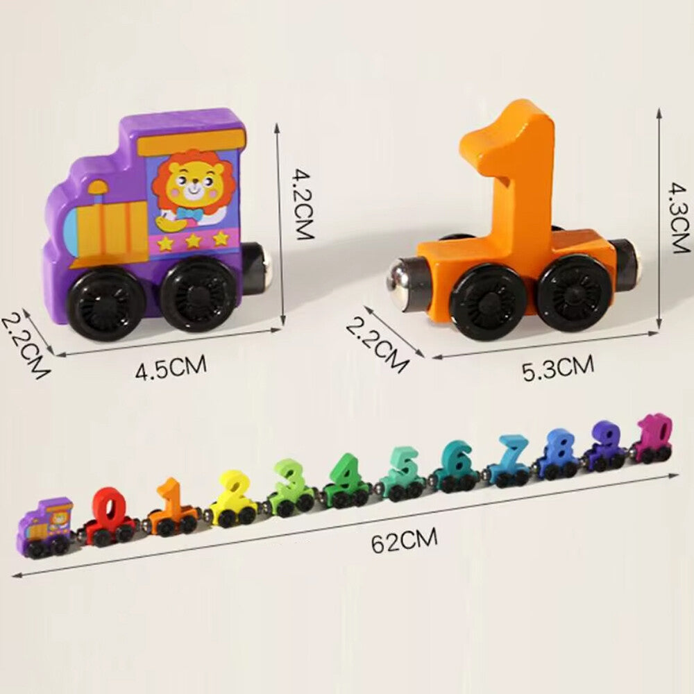 Wooden Magnetic Train with Numbers - Learn, Play, and Imagine!