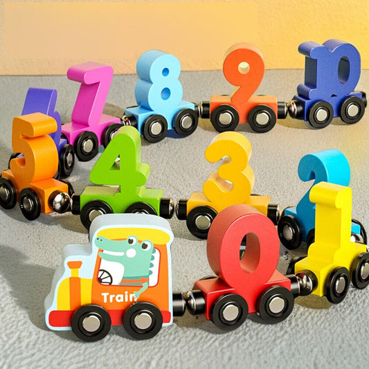 Wooden Magnetic Train with Numbers - Learn, Play, and Imagine!