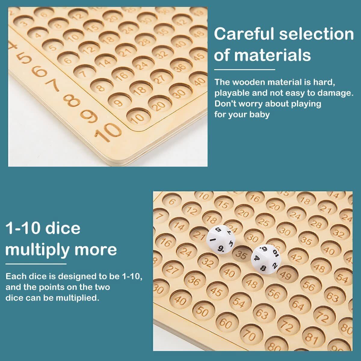 Wooden Multiplication Learning Board - Fun & Interactive Learning for the Little Mathematician