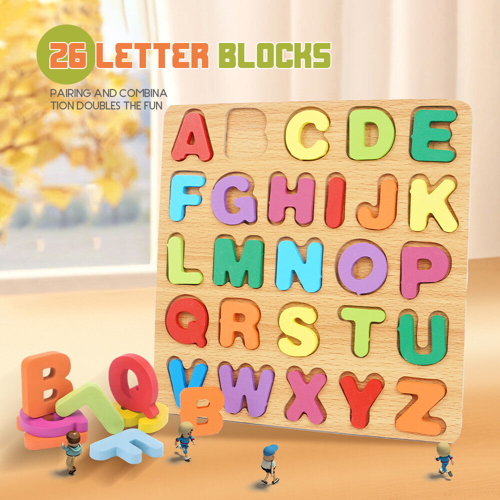 3-in-1 Wooden Educational Puzzle – ABC, Numbers & Shapes - Fun that Educates!