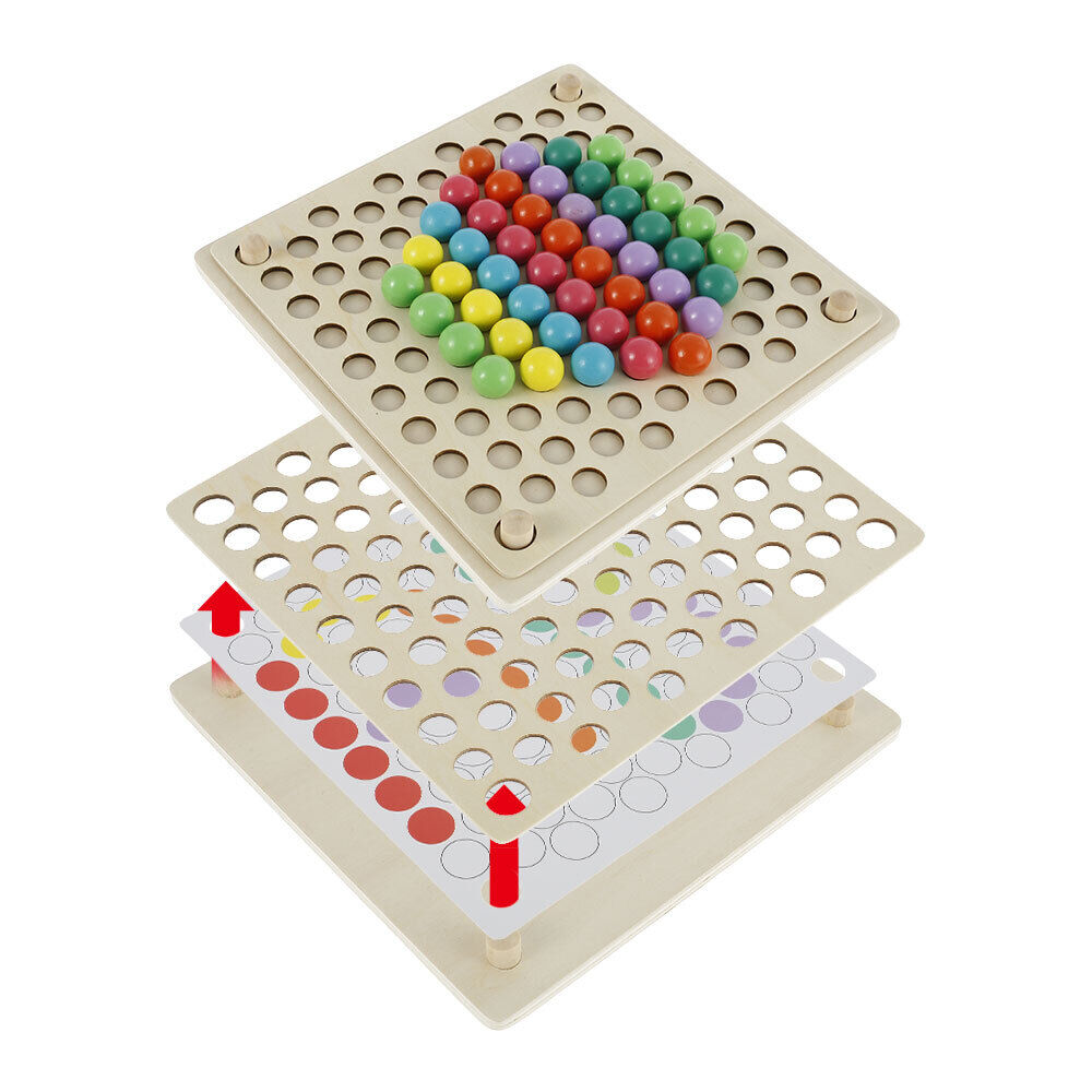 Kids Wooden Beads Game - Hands-On Learning Through Color, Counting & Coordination!