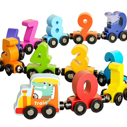 Wooden Magnetic Train with Numbers - Learn, Play, and Imagine!