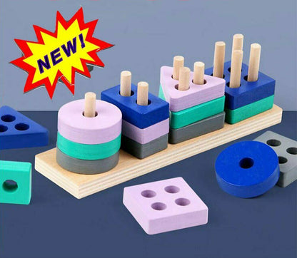 Montessori Mini Wooden Blocks - Stack, Sort & Imagine!