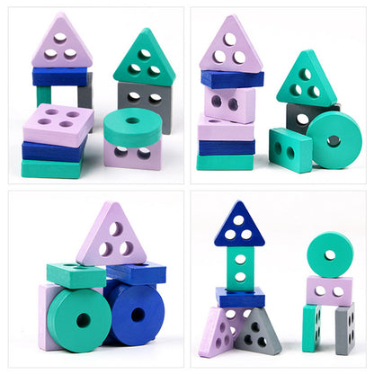 Montessori Mini Wooden Blocks - Stack, Sort & Imagine!