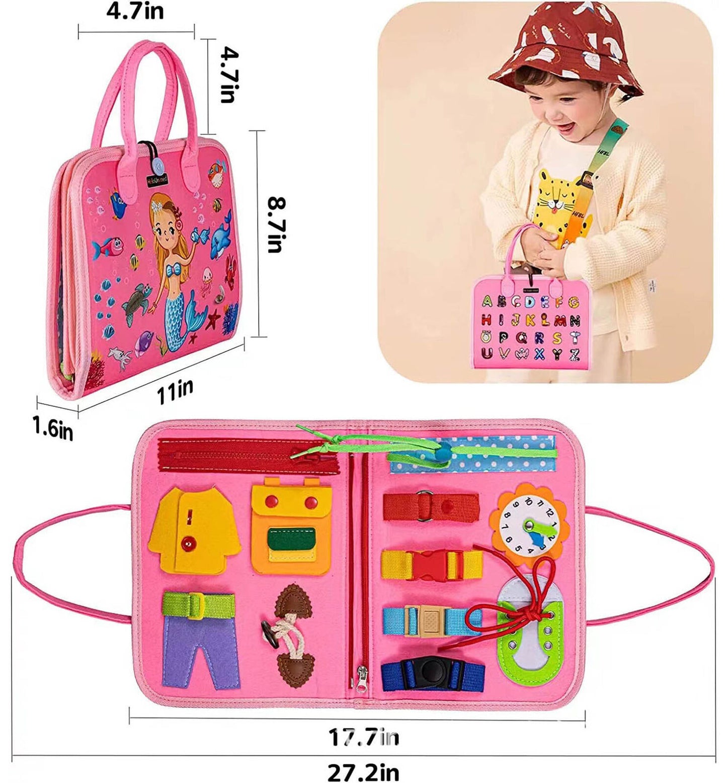 Montessori Busy Board & Quiet Book – Learn & Play On-the-Go