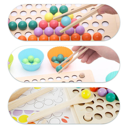 Kids Wooden Beads Game - Hands-On Learning Through Color, Counting & Coordination!