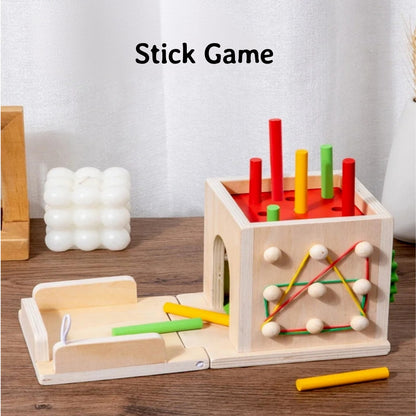 8 In 1 Montessori Wooden Toy Box Shape Sorting Matching for Kids Learning