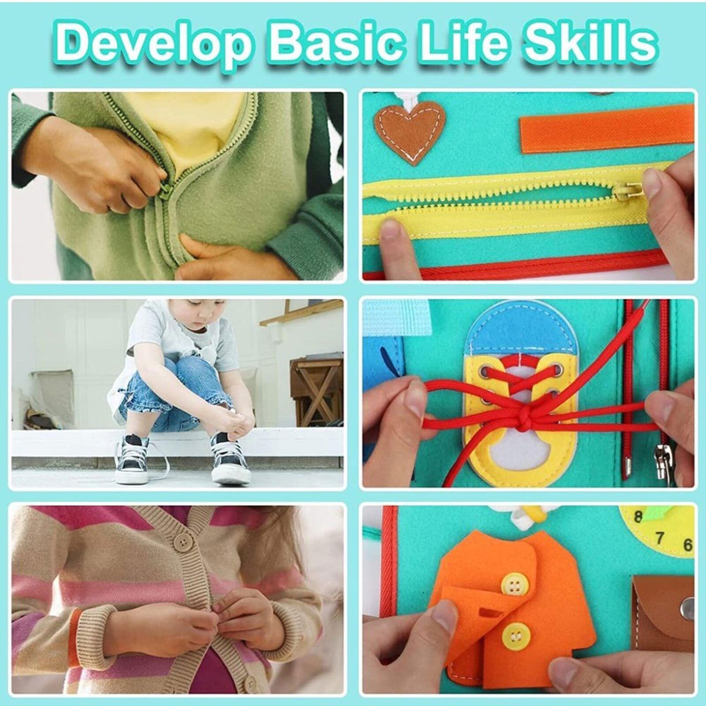 Montessori Busy Board & Quiet Book – Learn & Play On-the-Go