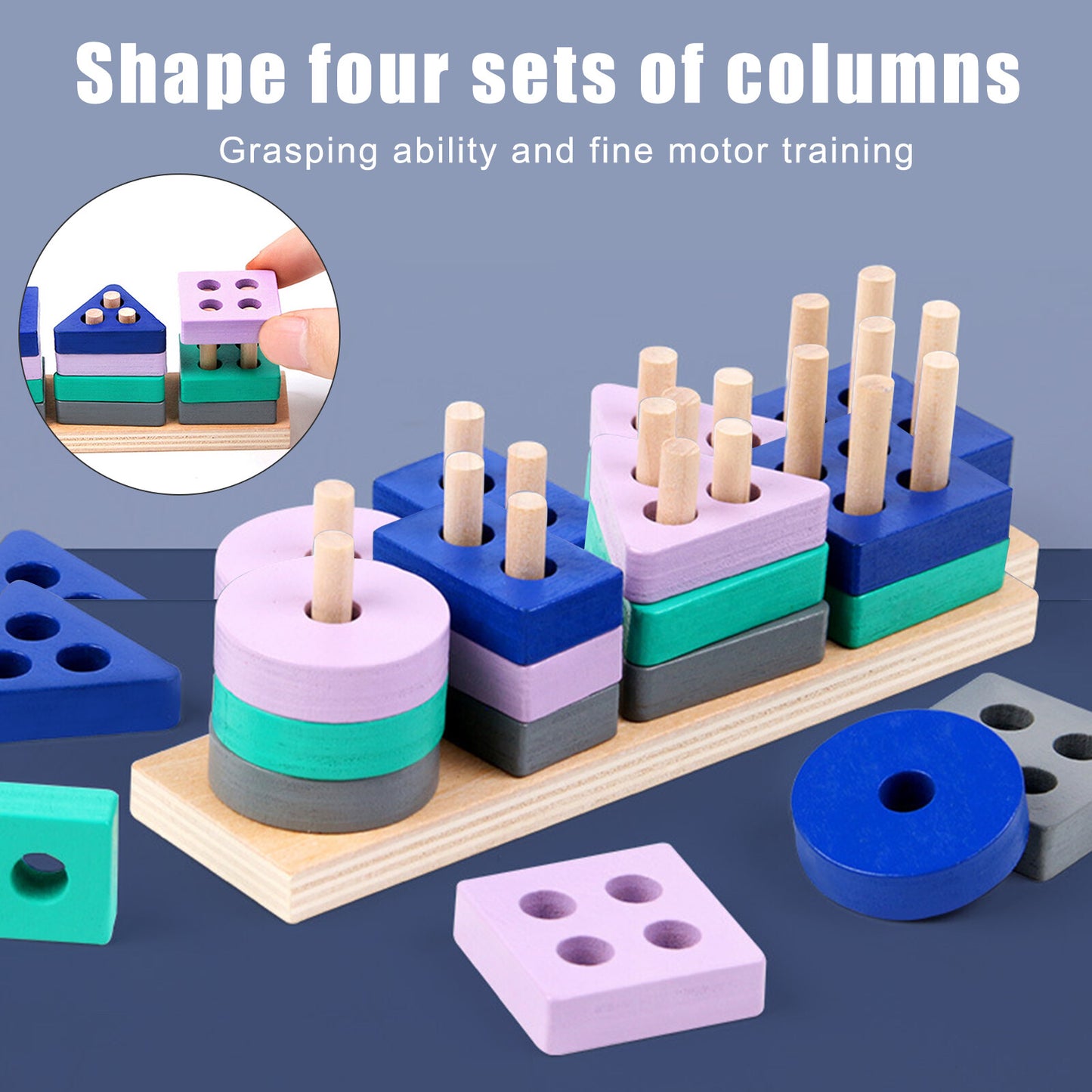 Montessori Mini Wooden Blocks - Stack, Sort & Imagine!