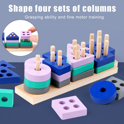 Montessori Mini Wooden Blocks - Stack, Sort & Imagine!