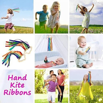 Dance, Twirl, and Learn with the Rainbow Hand Ribbon Kites!