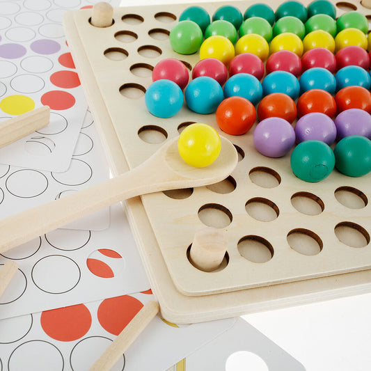 Kids Wooden Beads Game - Hands-On Learning Through Color, Counting & Coordination!