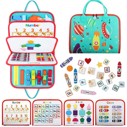 Montessori Busy Board & Quiet Book – Learn & Play On-the-Go