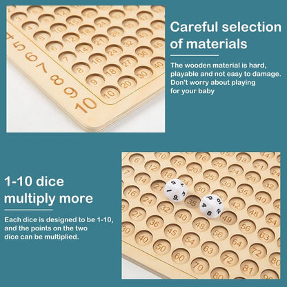 Wooden Multiplication Learning Board - Fun & Interactive Learning for the Little Mathematician